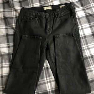 Black FAKE leather mom jeans